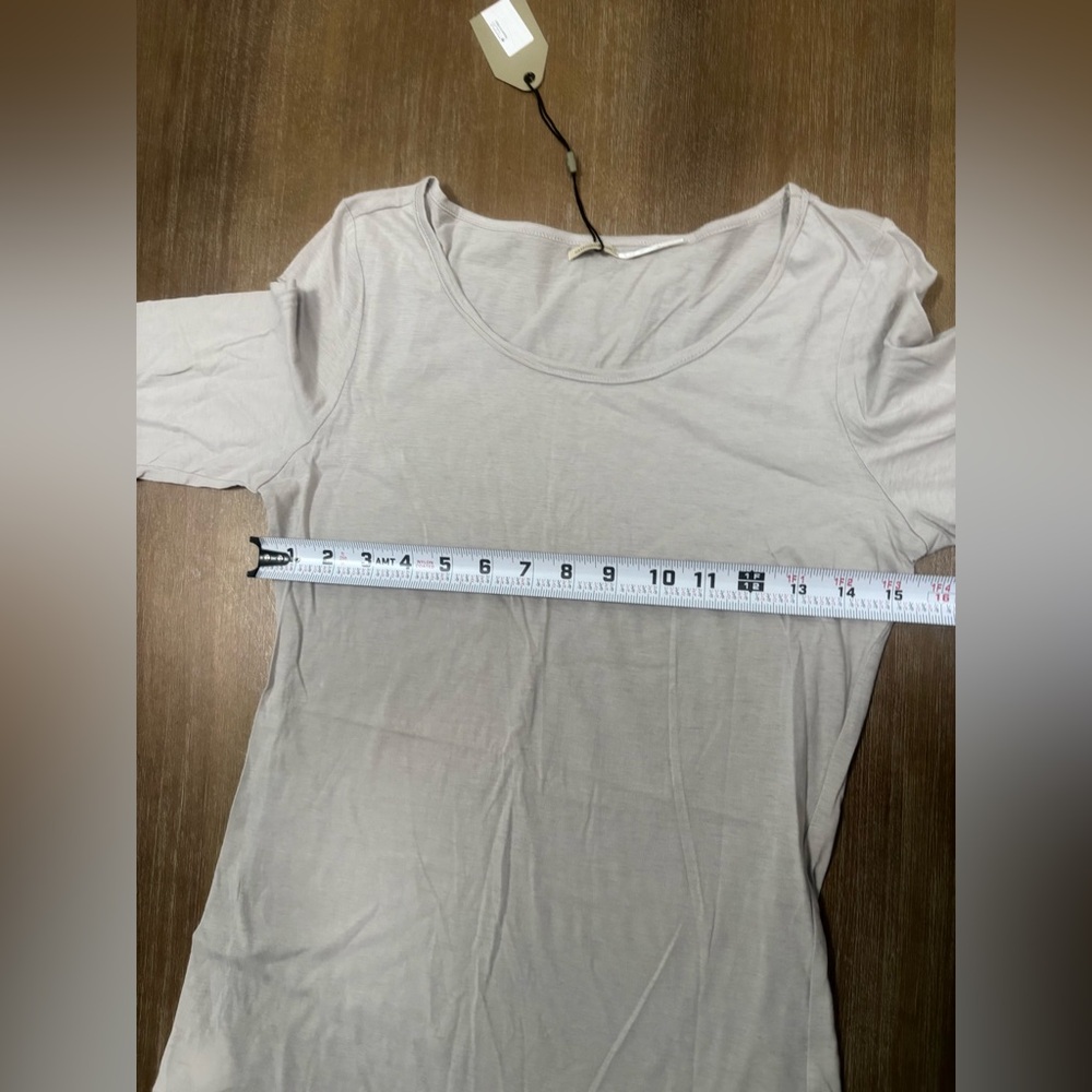 Max Studio Taupe Short Sleeve Tee - Picture 10 of 10